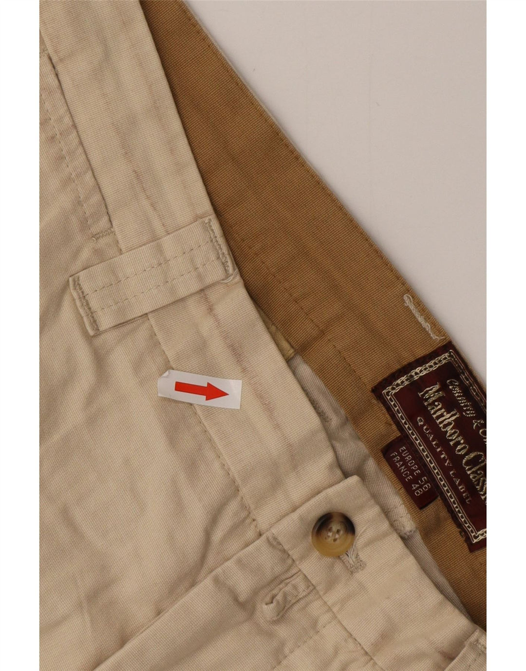 Ανδρικό παντελόνι Chino Marlboro Classics EU 56 3XL W38 L30 Μπεζ βαμβακερό