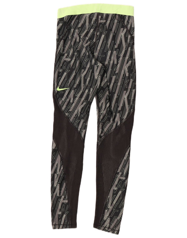 Γυναικεία γραφικά κολάν Nike UK 10 Small Black Geometric Polyester Sports