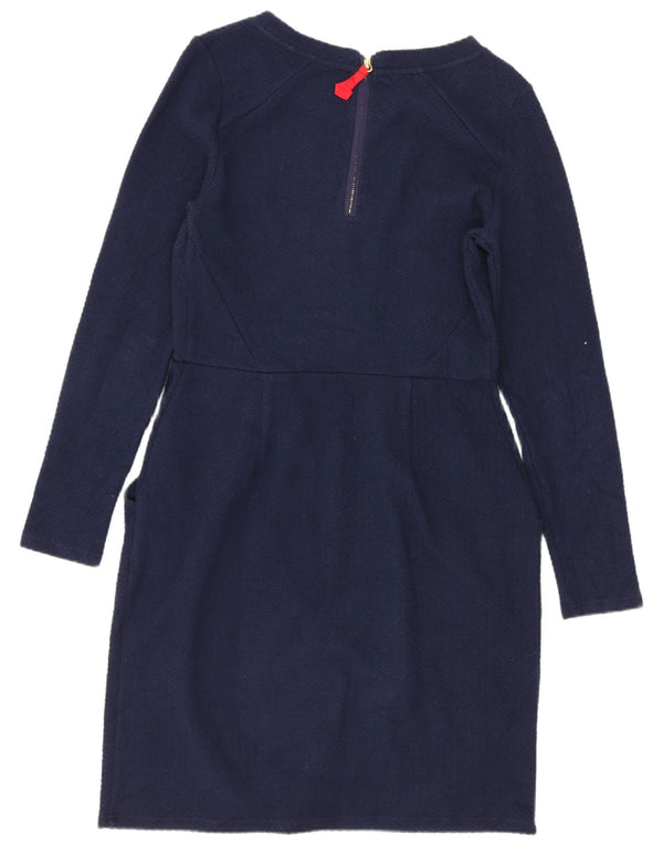 Γυναικείο μακρυμάνικο φόρεμα Joules UK 12 Medium Navy Blue βαμβακερό