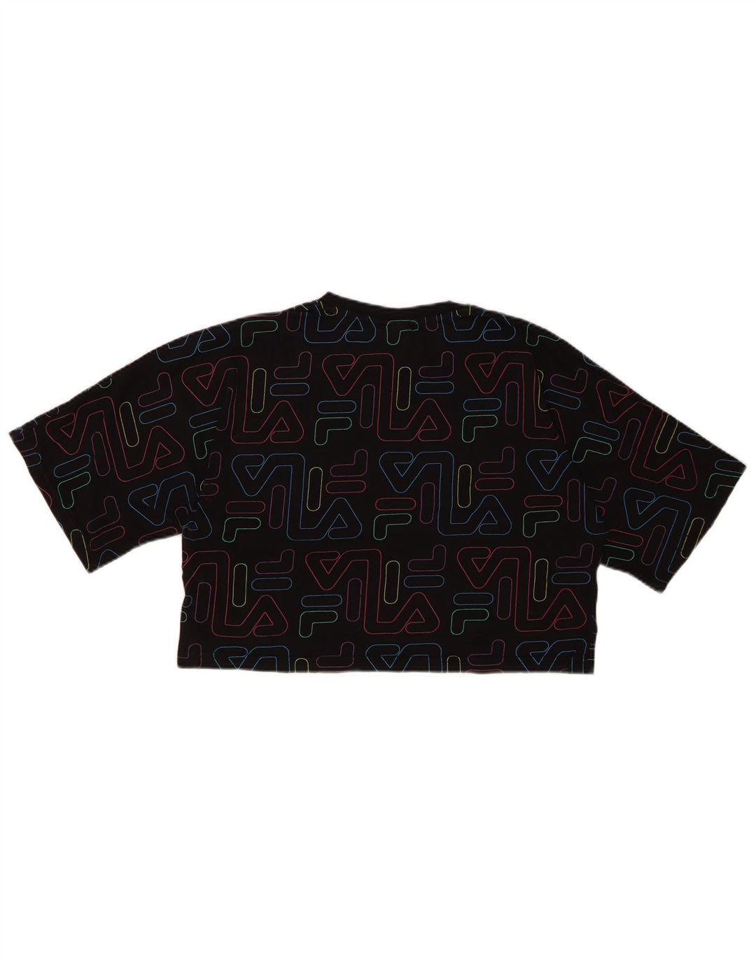 FILA Girls Crop Graphic T-Shirt Top 15-16 ετών μαύρο βαμβακερό