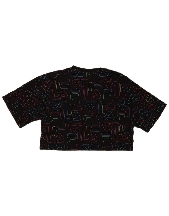 FILA Girls Crop Graphic T-Shirt Top 15-16 ετών μαύρο βαμβακερό