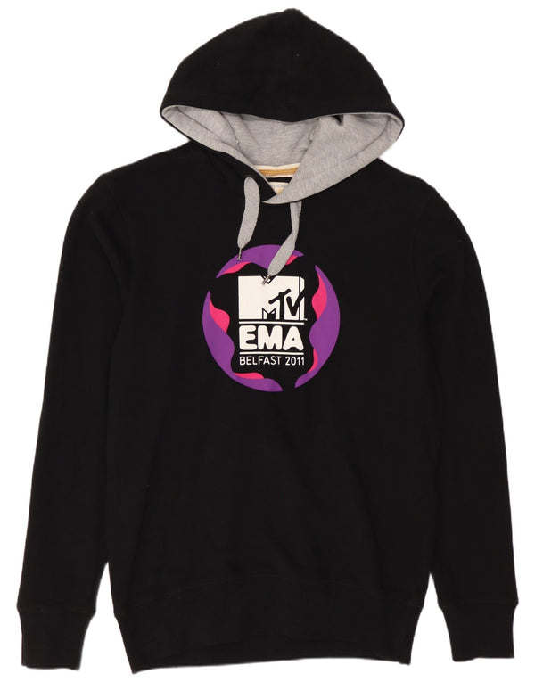 REPLAY Ανδρική MTV Μουσική Τηλεόραση Graphic Hoodie Jumper Medium Black Cotton