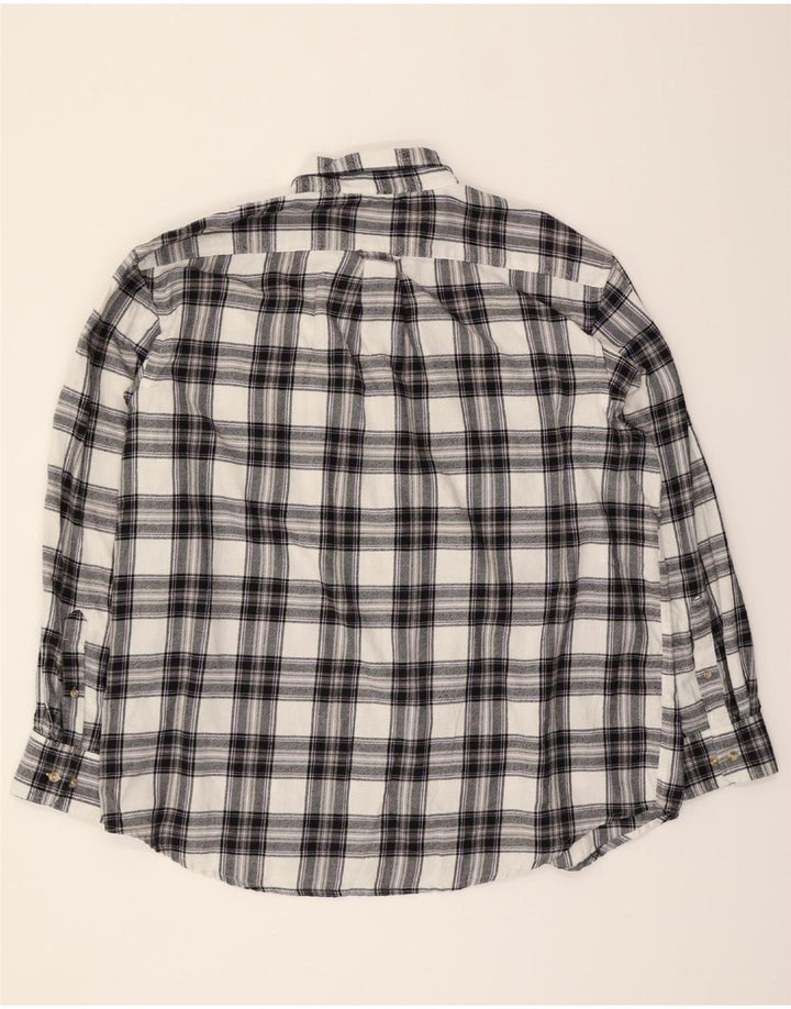 IZOD Mens Flannel Shirt 2XL Grey Check Cotton Vintage Izod and Second-Hand Izod from Messina Hembry 