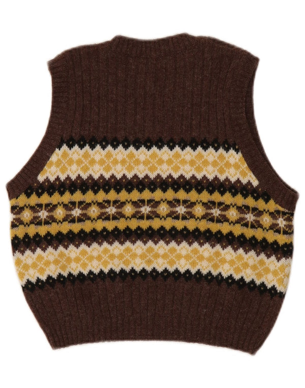 Stefanel Γυναικείο γιλέκο Crop Tank Top 10 Small Brown Fair Isle Wool