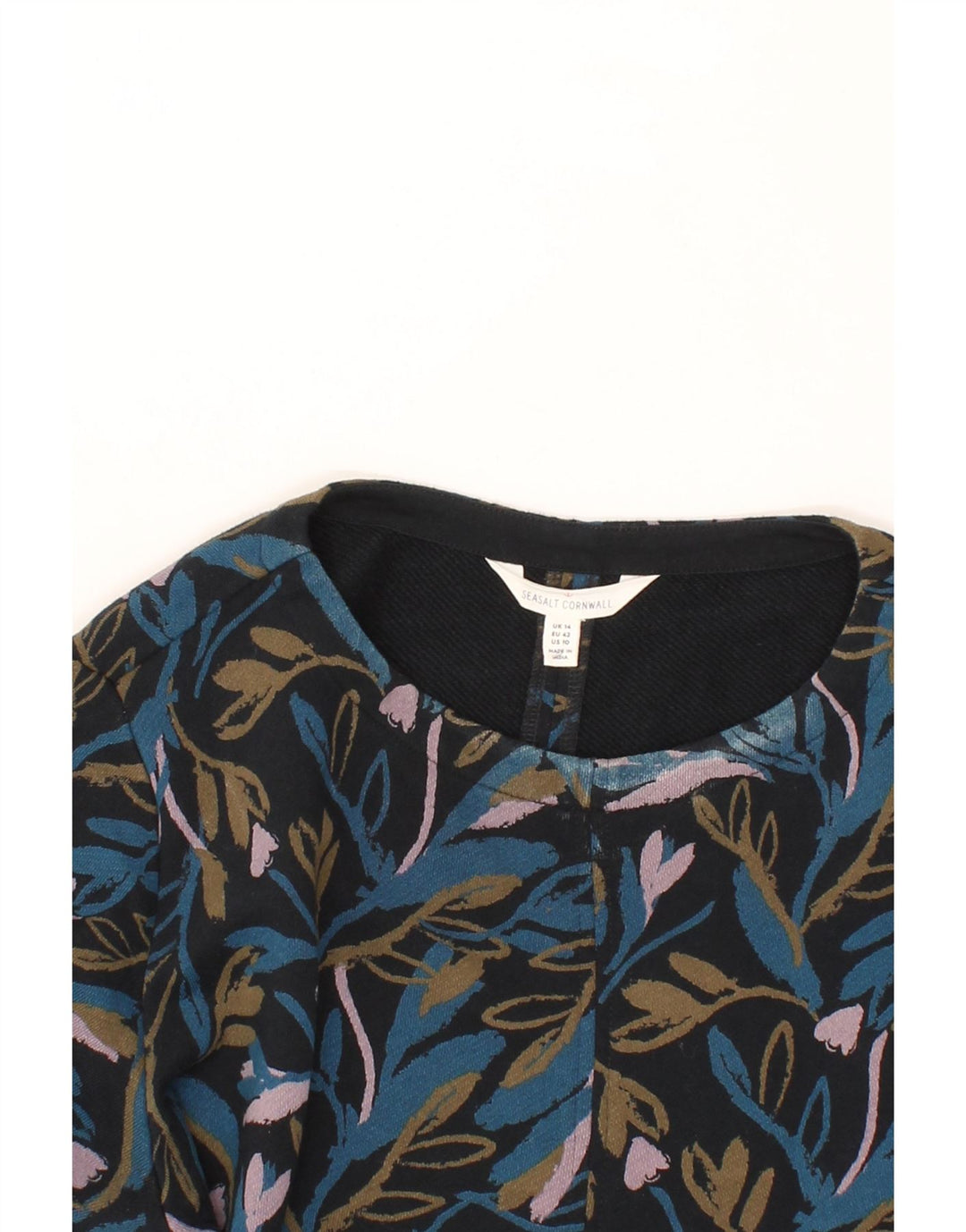 SEASALT CORNWALL Womens 3/4 Sleeve Jumper Dress UK 14 Large Navy Blue Vintage Seasalt Cornwall and Second-Hand Seasalt Cornwall from Messina Hembry 