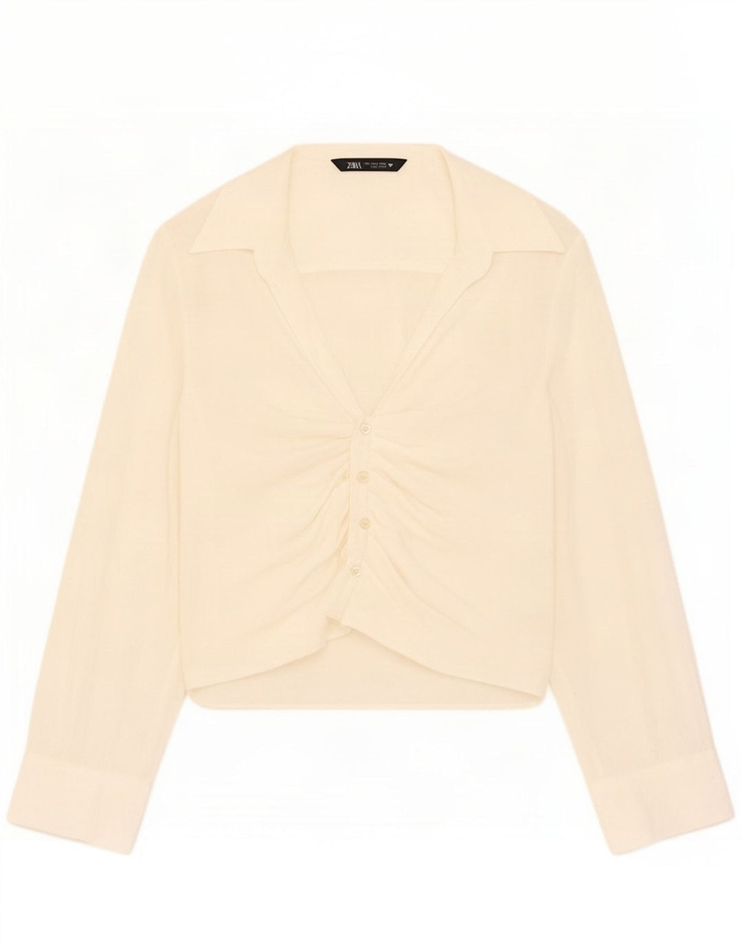 Zara γυναικεία μπλούζα μπλούζα UK 10 Small Off White Modal