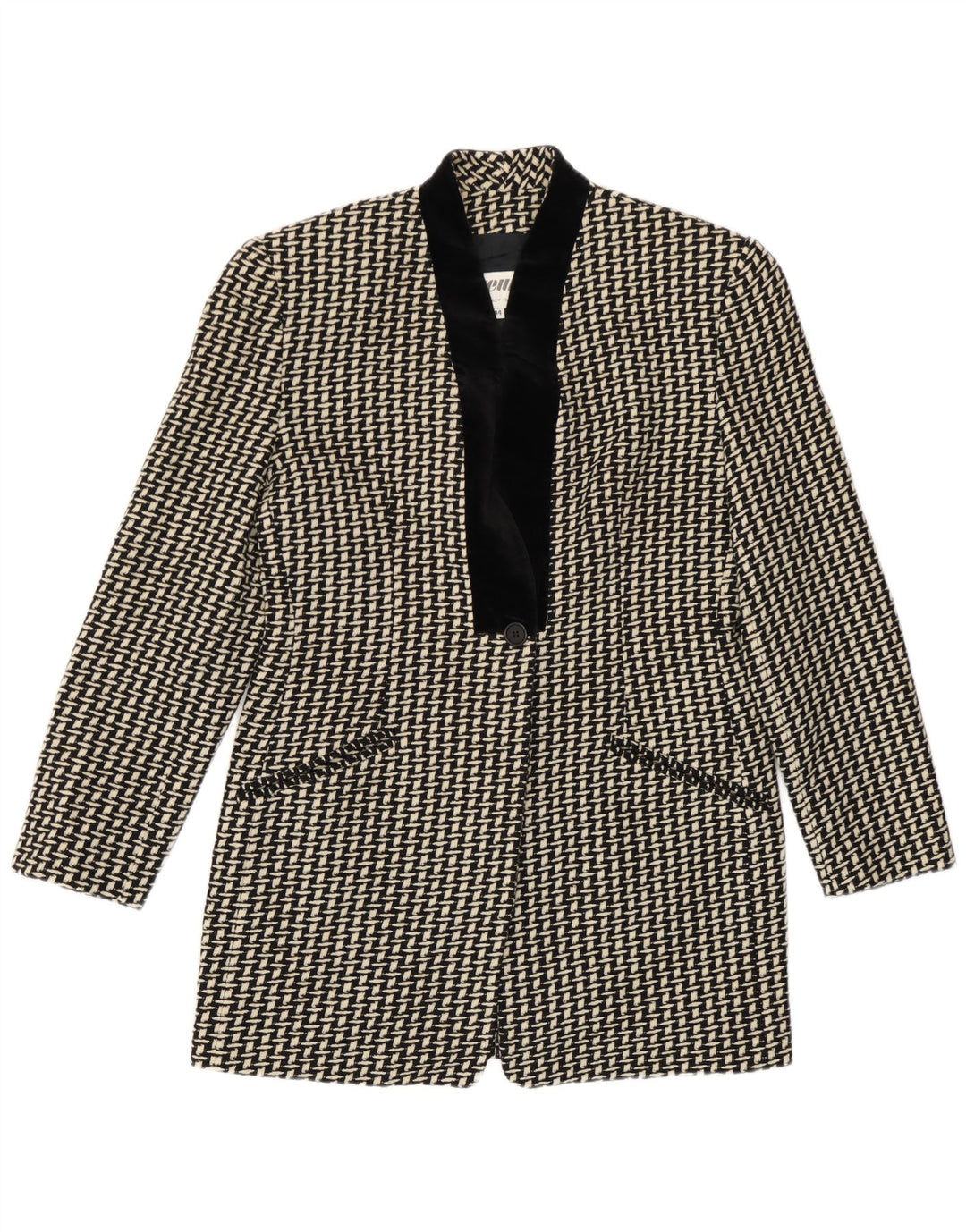 Erreuno Γυναικείο Longline Abstract Pattern Jacket Blazer IT 44 Medium Black