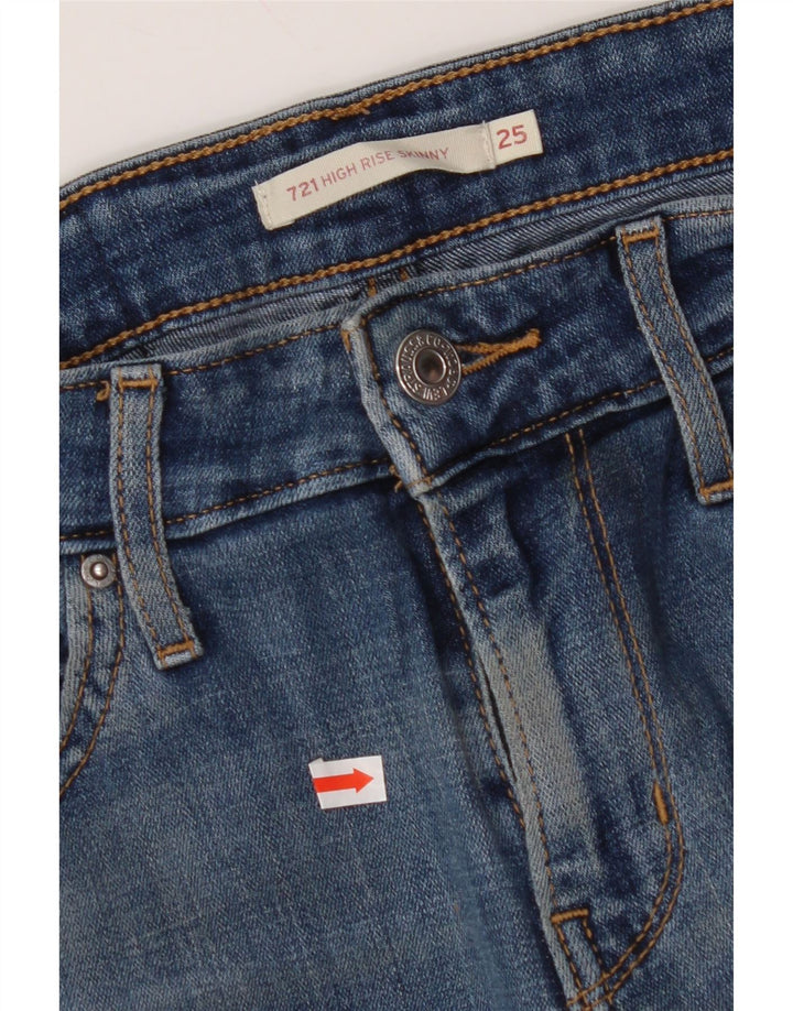 LEVI'S Γυναικείο 721 Ψηλό Skinny Jeans W25 L30 Μπλε βαμβακερό