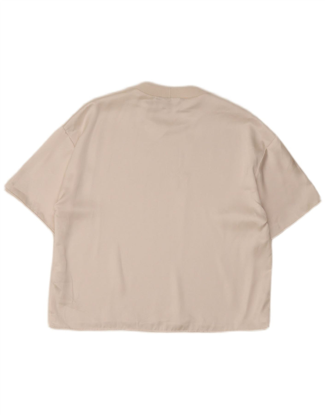 Zara Γυναικείο T-Shirt Loose Fit Top UK 14 Medium Off White Polyester