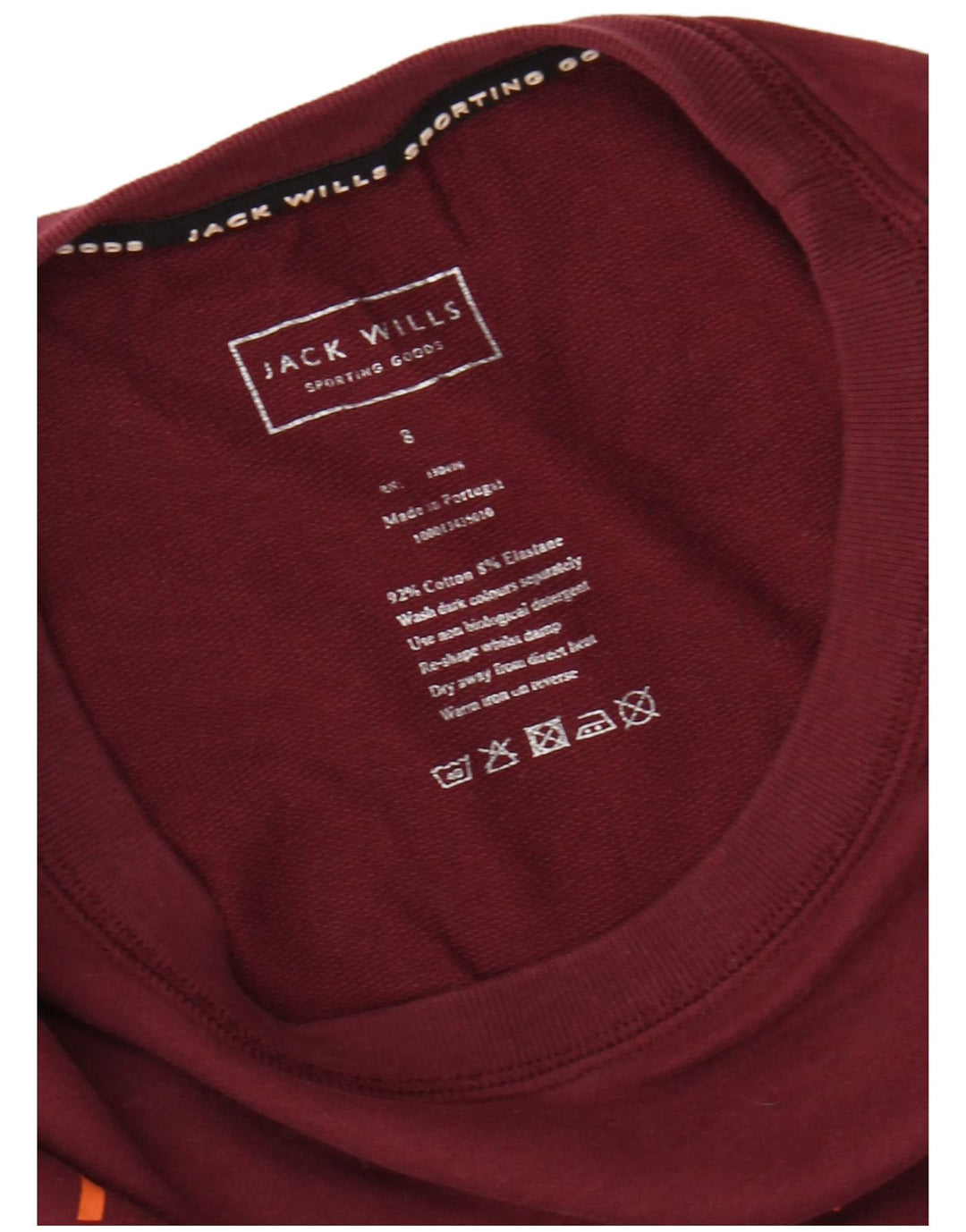 JACK WILLS Γυναικείο φούτερ μεγάλου μεγέθους Crop Jumper UK 8 Small Maroon