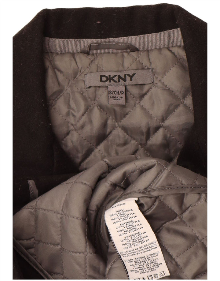 Dkny Γυναικείο παλτό μπιζελιού UK 10 Small Black Colourblock Polyester