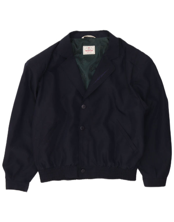 Wampum Ανδρικό Bomber Jacket UK 42 XL Navy Blue Viscose