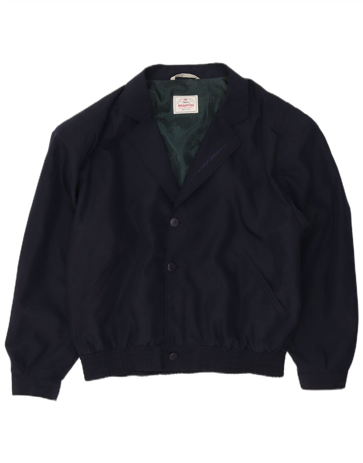 Wampum Ανδρικό Bomber Jacket UK 42 XL Navy Blue Viscose