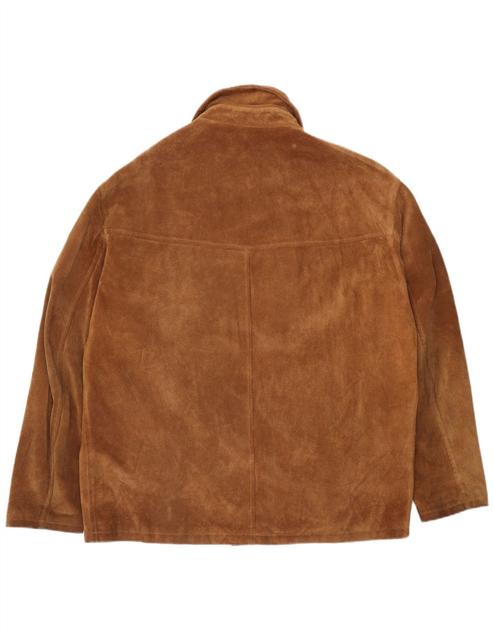 Vintage Ανδρικό Suede Jacket IT 54 2XL Καφέ Δερμάτινο