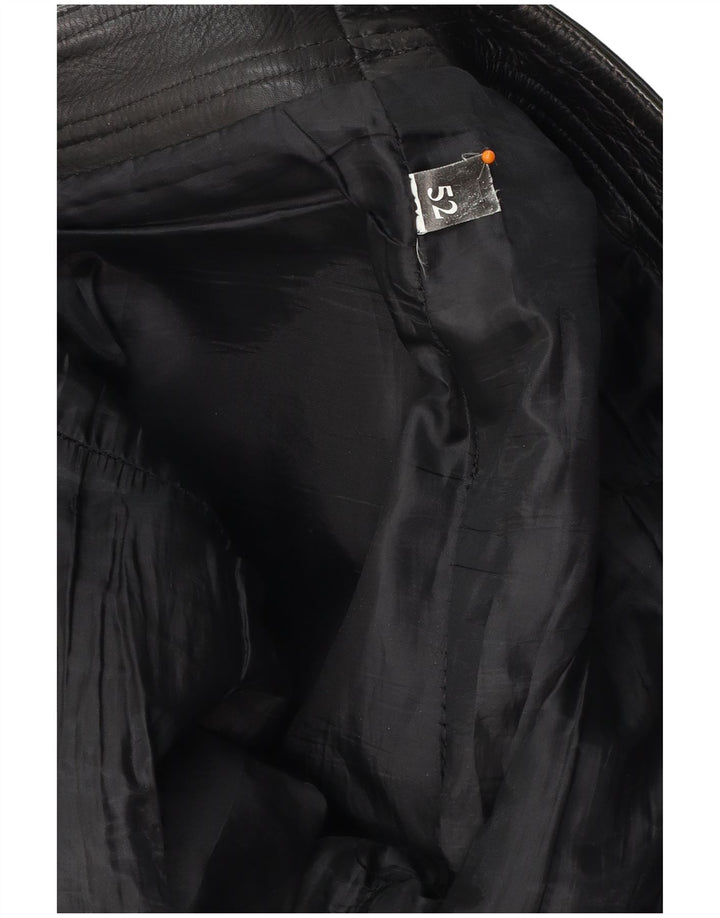 Ανδρικό ίσιο δερμάτινο παντελόνι VINTAGE W30 L30 Μαύρο