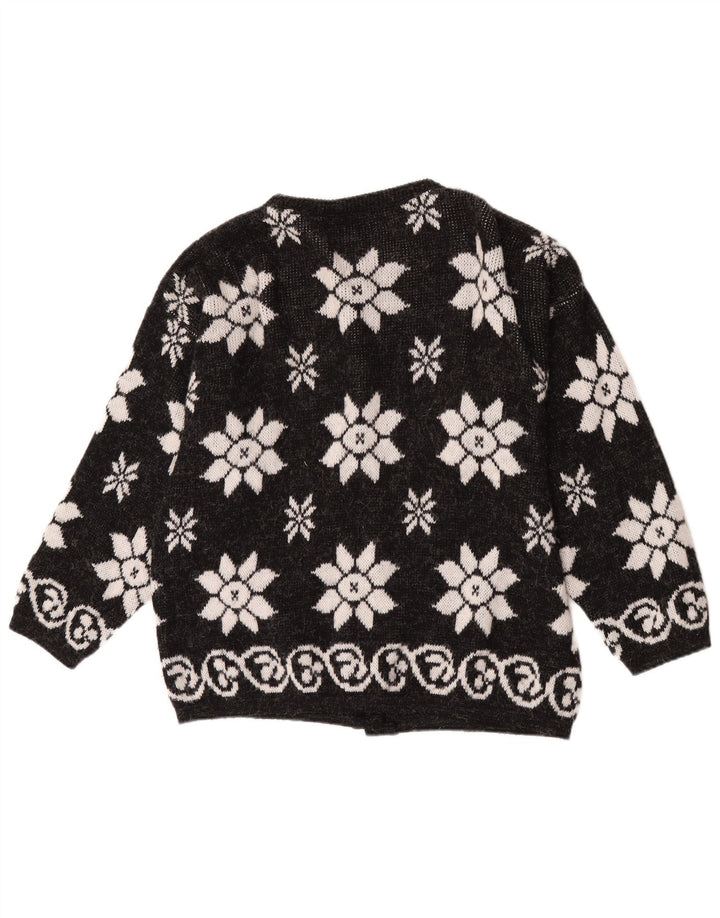 Vintage γυναικεία ζακέτα UK 16 Large Black Floral