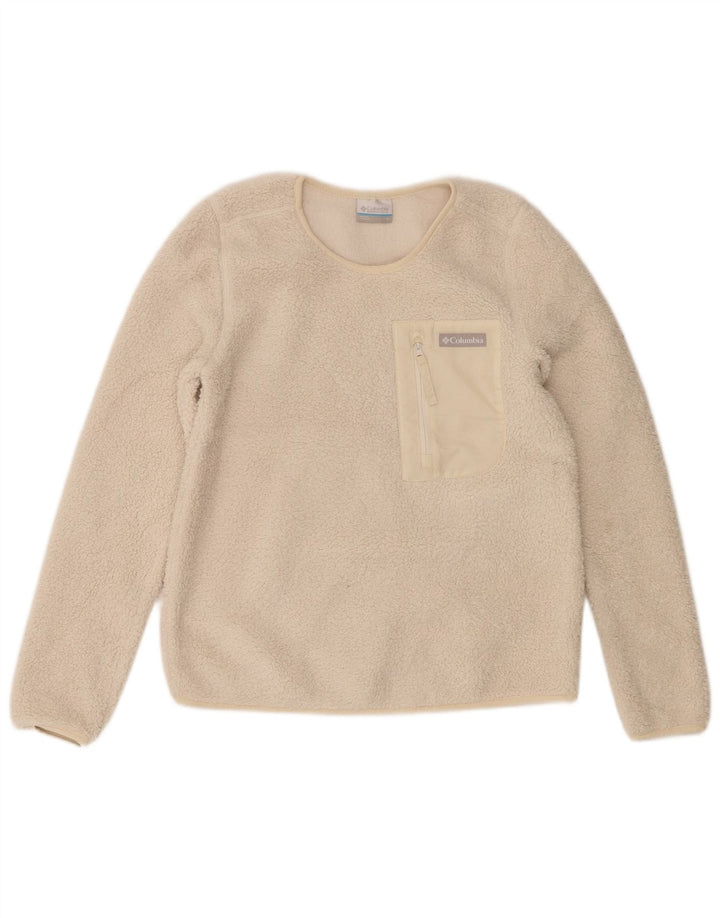 Columbia Γυναικείο Fleece Jumper UK 10 Small White Polyester