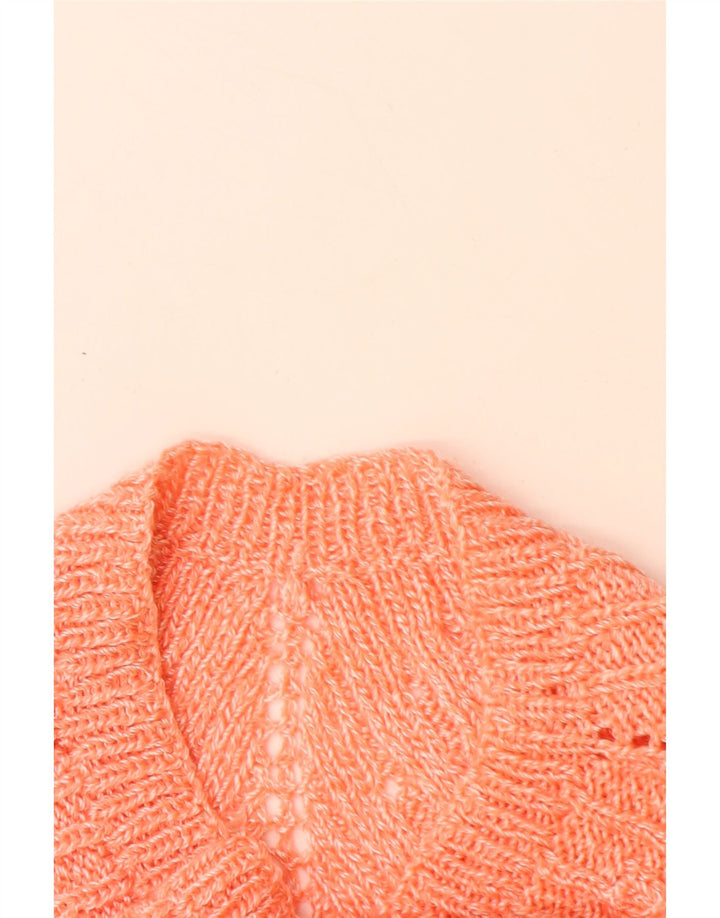 VINTAGE Γυναικείο πουλόβερ με λαιμόκαυστο UK 14 μεγάλο πορτοκαλί Chevron