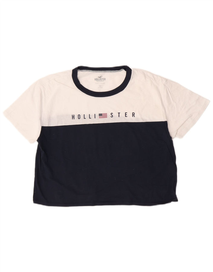 Γυναικείο γραφικό μπλουζάκι Hollister Crop Top Medium Navy Blue Colourblock