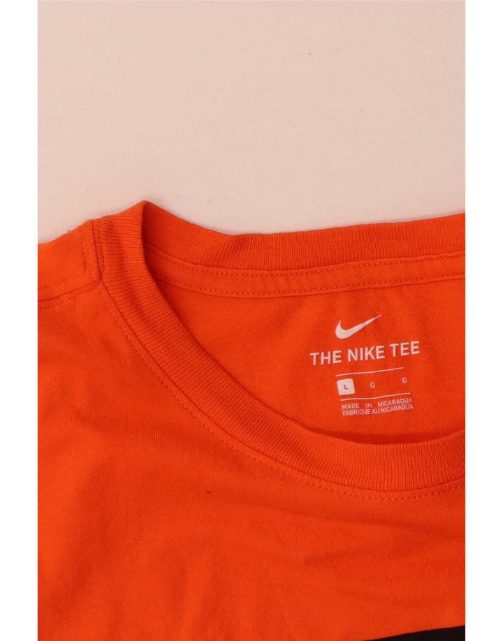 Ανδρικό γραφικό μπλουζάκι Nike, μεγάλο πορτοκαλί βαμβακερό