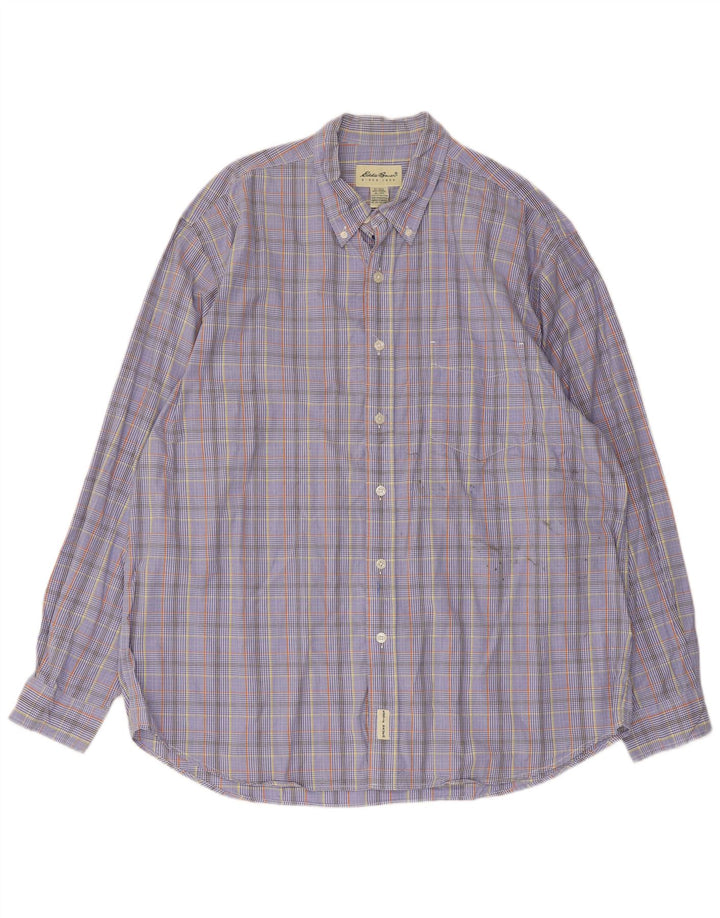 Ανδρικό πουκάμισο Eddie Bauer XL Blue Check Cotton