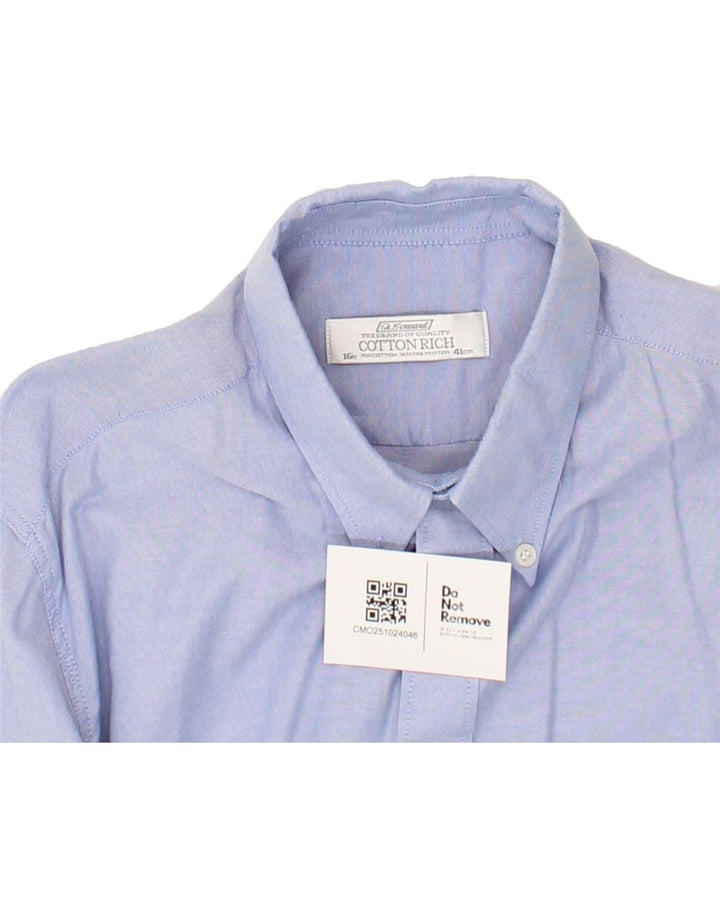ST. BERNARD Mens Shirt Size 41 Large Blue Cotton Vintage St. Bernard and Second-Hand St. Bernard from Messina Hembry 