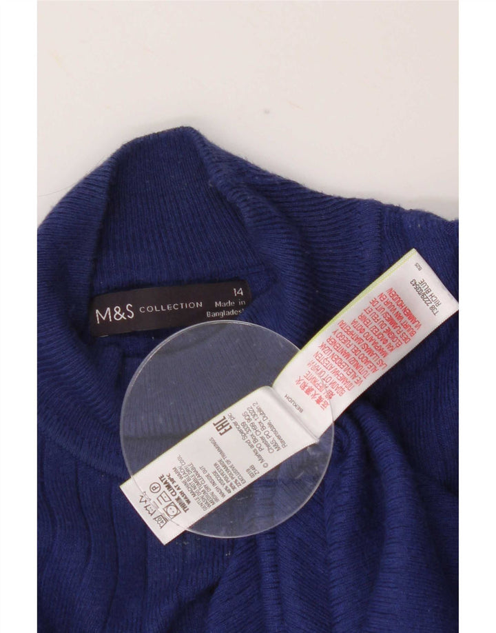 Marks & Spencer Γυναικείο πουλόβερ με λαιμό χελώνα UK 14 μεσαία μπλε βισκόζη