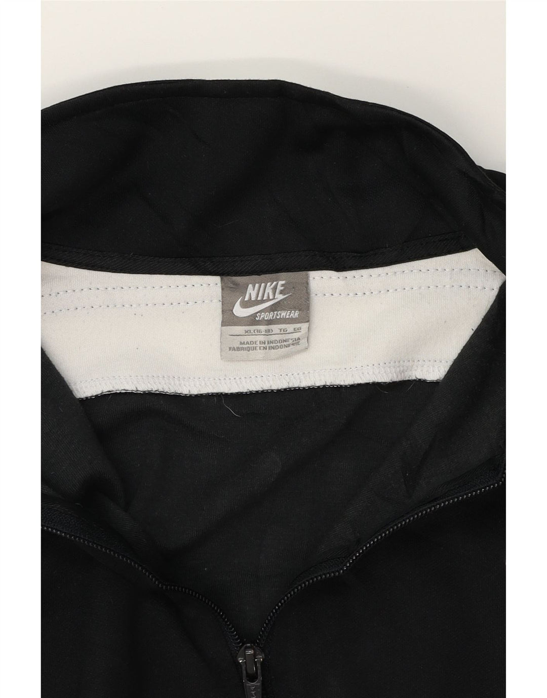 NIKE Womens Tracksuit Top Jacket UK 18 XL Black Colourblock Polyester Vintage Nike and Second-Hand Nike from Messina Hembry 
