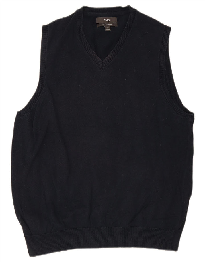 Marks & Spencer Ανδρικό γιλέκο Tank Top Μεσαίο Navy Blue Cotton