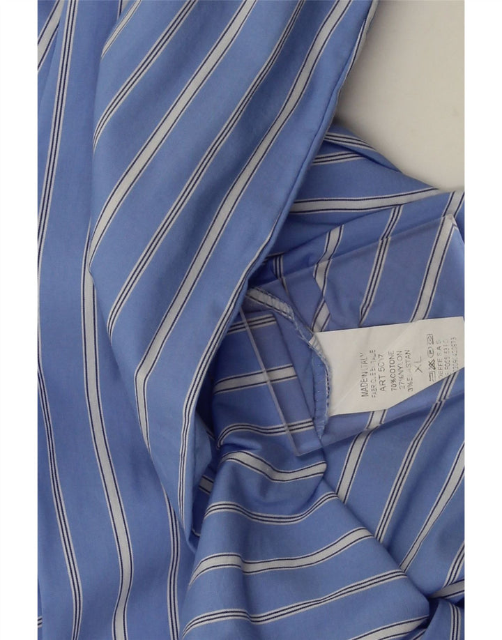 Vintage γυναικείο πουκάμισο UK 18 XL μπλε ριγέ βαμβακερό