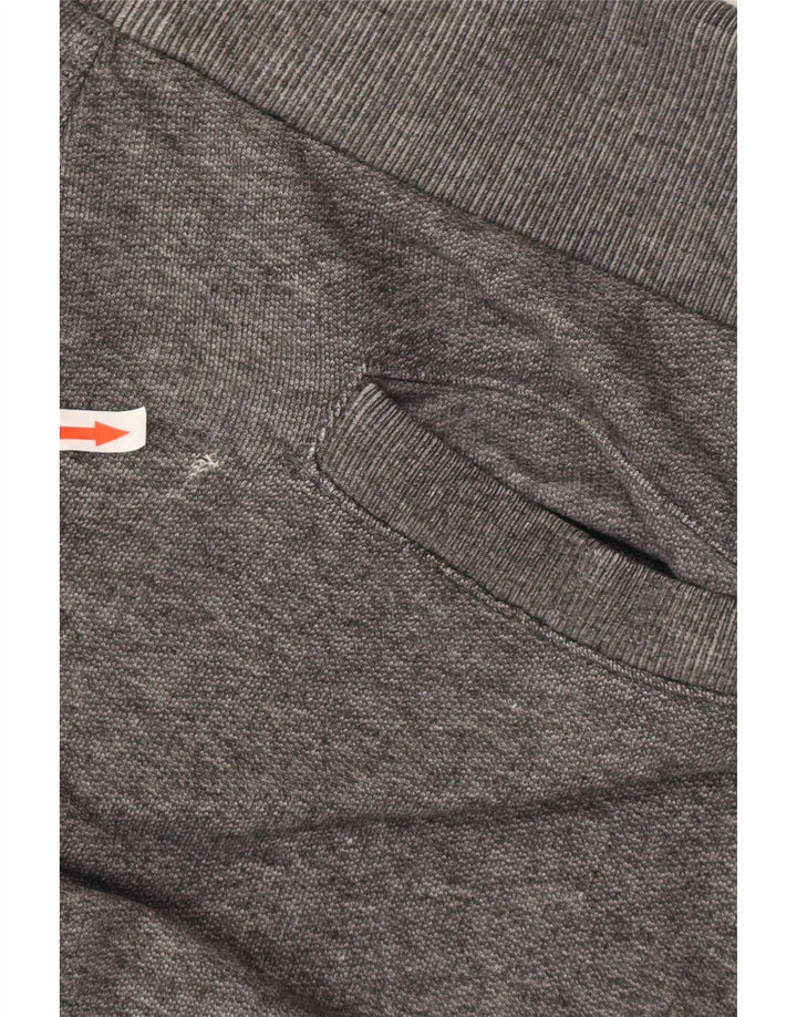 SUPERDRY Ανδρικά γραφικά αθλητικά παντελόνια Joggers μεγάλο γκρι ριγέ βαμβακερό