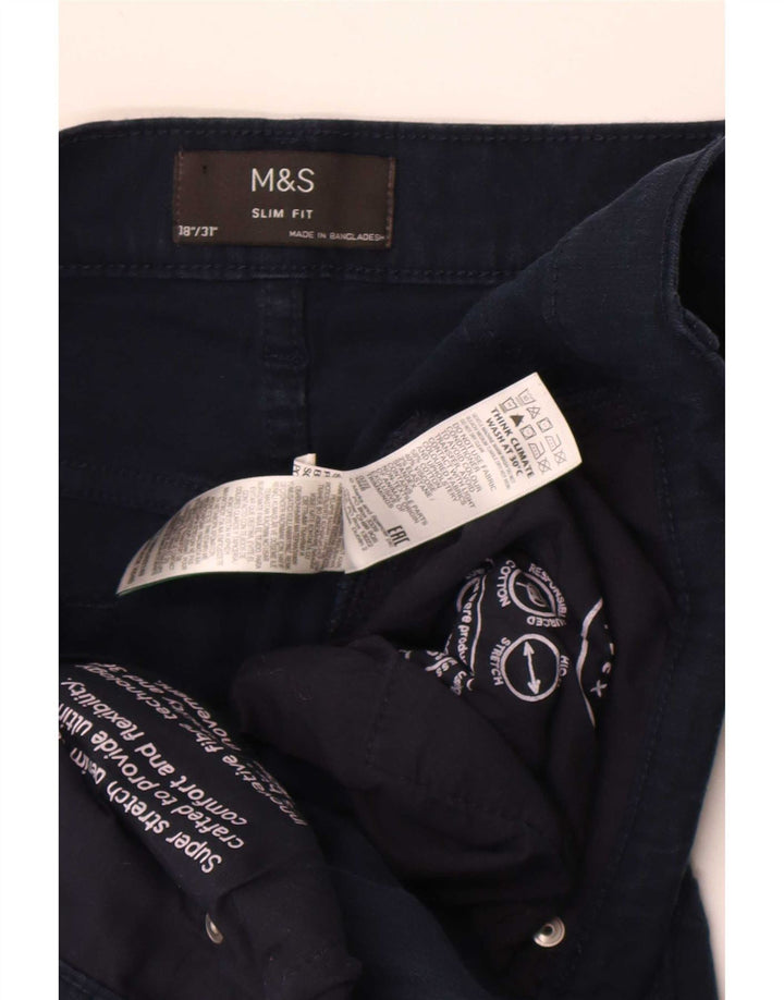 Marks & Spencer Ανδρικό Slim Jeans W38 L31 Navy Blue Cotton