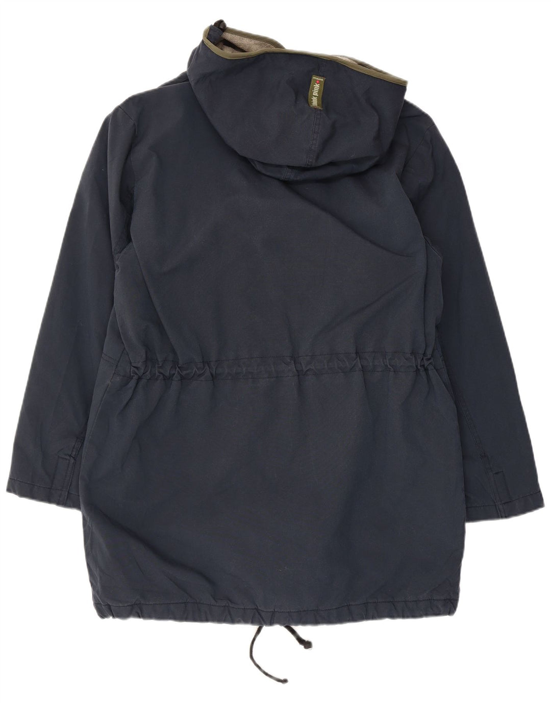 Think Pink Womens Hooded Parka Jacket UK 14 Medium Navy Blue Cotton