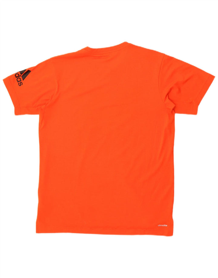 Ανδρικό γραφικό T-Shirt Adidas Climalite Top μεσαίο πορτοκαλί πολυεστέρας