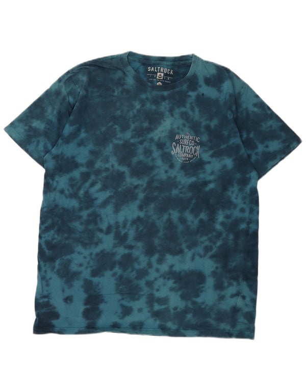 Ανδρικό γραφικό μπλουζάκι Saltrock Top Medium Blue Tie Dye Cotton