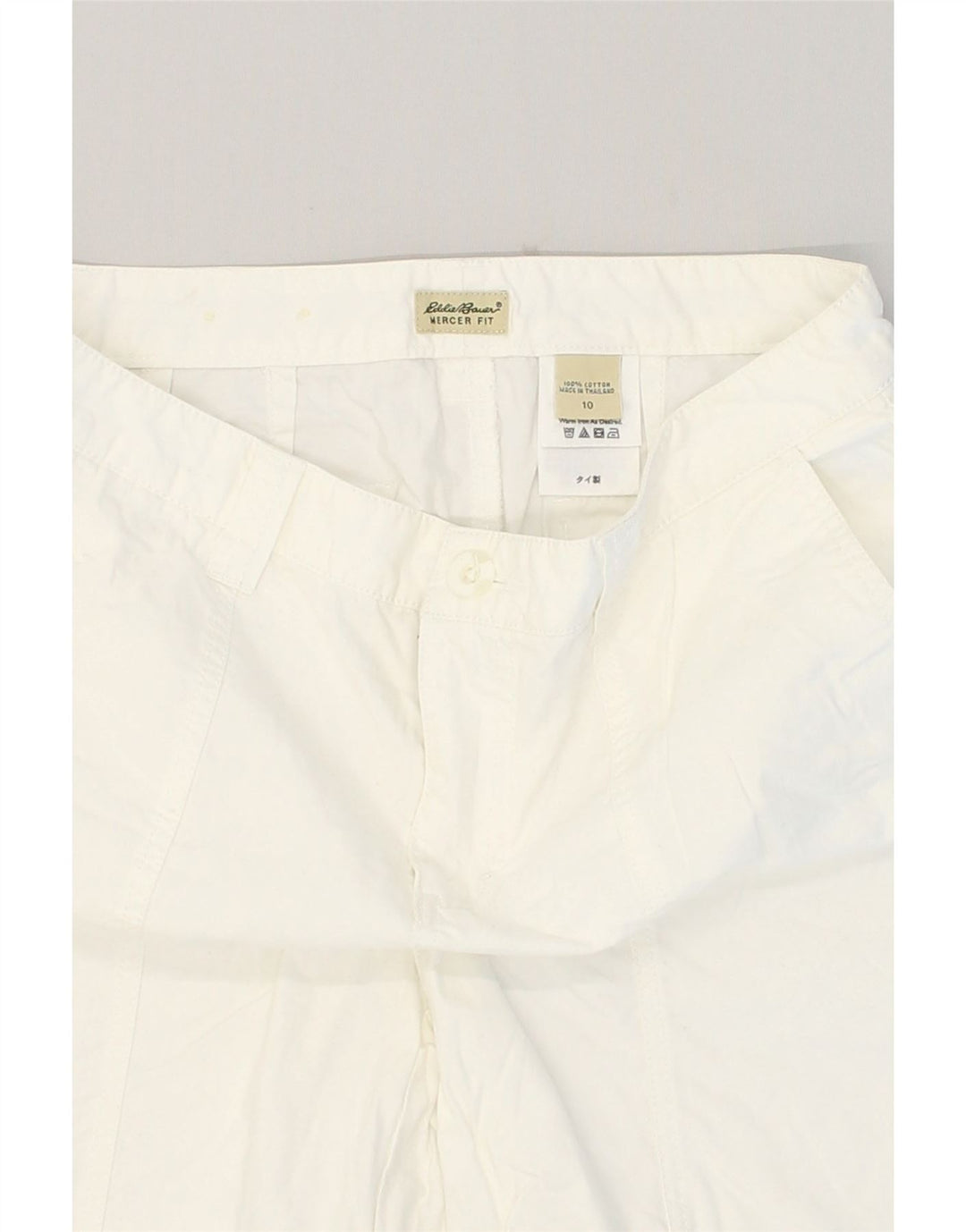 EDDIE BAUER Womens Chino Shorts US 10 Large W32 White Cotton | Vintage Eddie Bauer | Thrift | Second-Hand Eddie Bauer | Used Clothing | Messina Hembry 