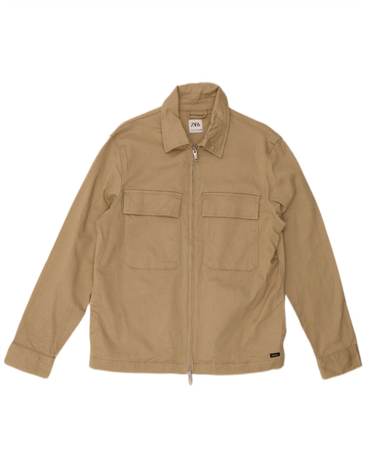 Ανδρικό μπουφάν ZARA UK 38 Medium Beige Βαμβακερό