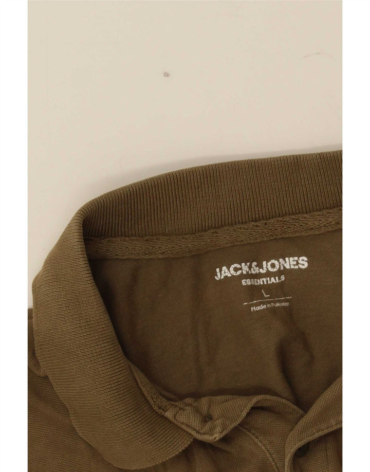 Jack & Jones Ανδρικό μπλουζάκι πόλο μεγάλο χακί