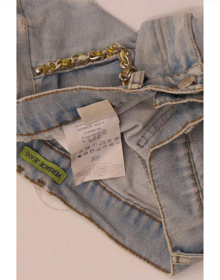 Γυναικείο τζιν σορτς Versace ταλαιπωρημένο W28 μεσαίο μπλε βαμβακερό
