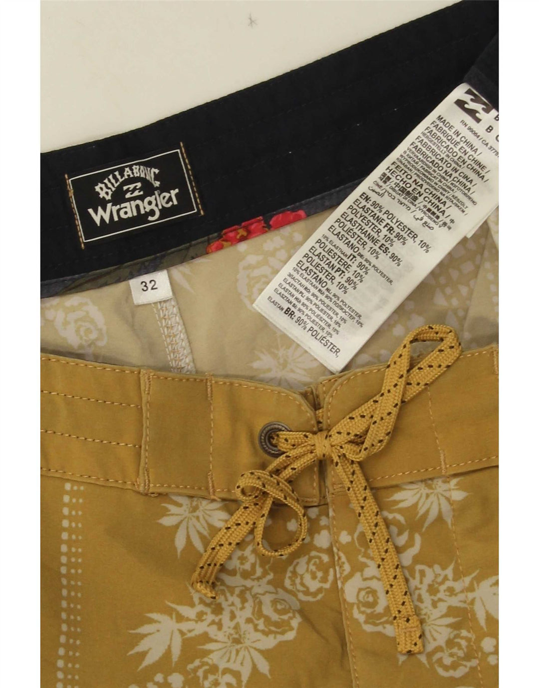 Ανδρικό σορτς κολύμβησης Wrangler σε μεσαίο κίτρινο φλοράλ πολυεστέρας