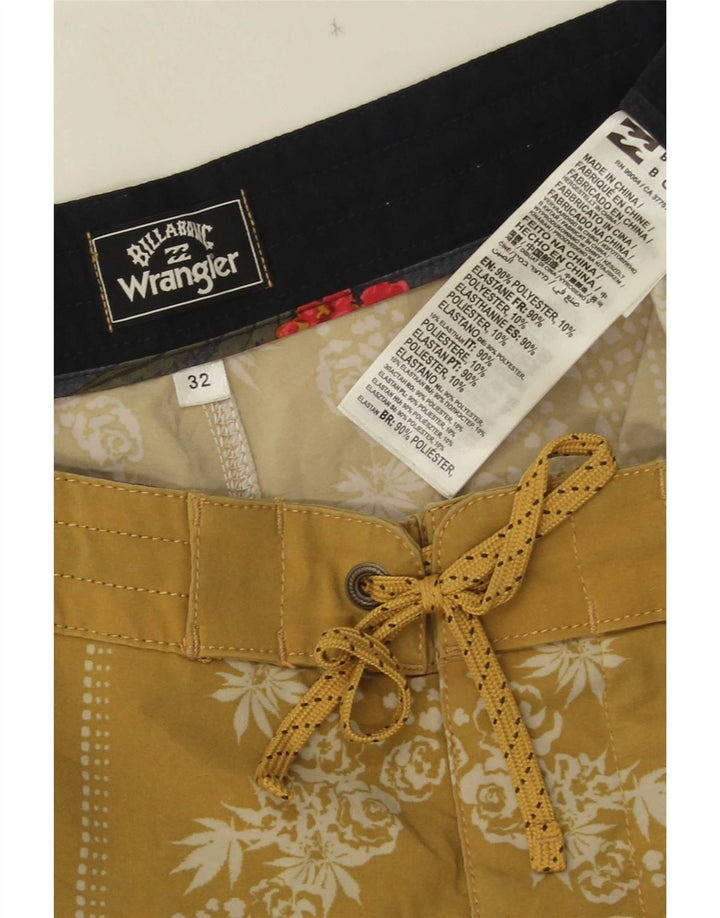 Ανδρικό σορτς κολύμβησης Wrangler σε μεσαίο κίτρινο φλοράλ πολυεστέρας