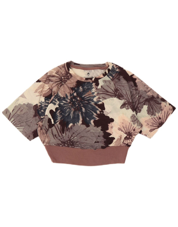 Γυναικείο μπλουζάκι Adidas Loose Fit Crop Top UK 4/6 XS Πολύχρωμο Floral