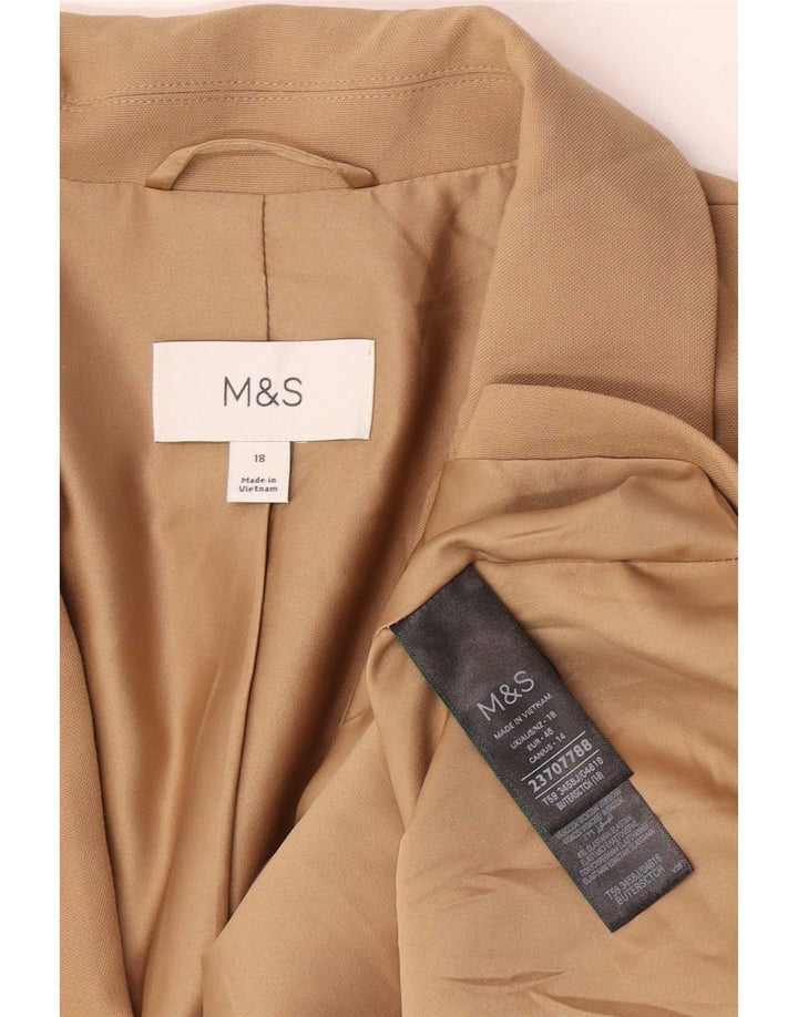 Marks & Spencer Γυναικείο σακάκι σακάκι με 1 κουμπί UK 18 XL Μπεζ πολυεστέρας