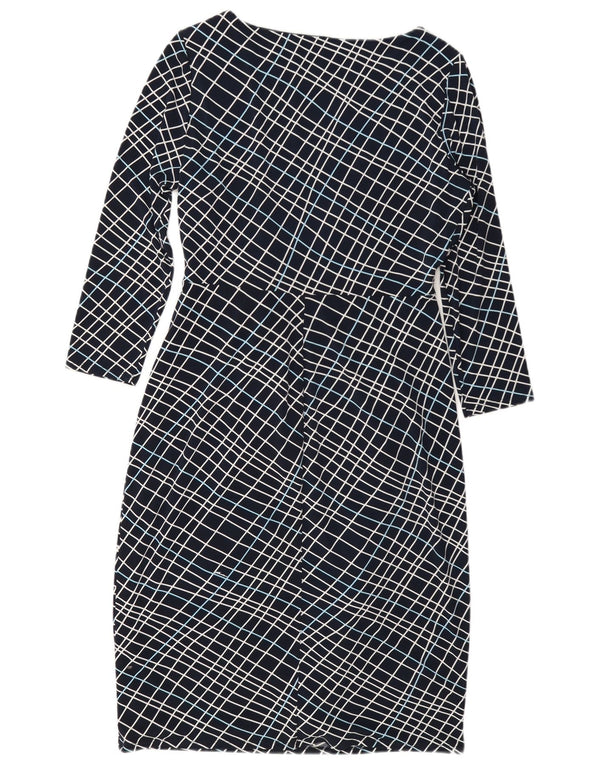 Γυναικείο μακρυμάνικο φόρεμα Laura Ashley UK 12 Medium Navy Blue Check
