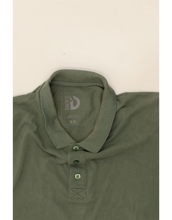DACK'S Mens Polo Shirt 2XL Green Cotton Vintage Dack's and Second-Hand Dack's from Messina Hembry 