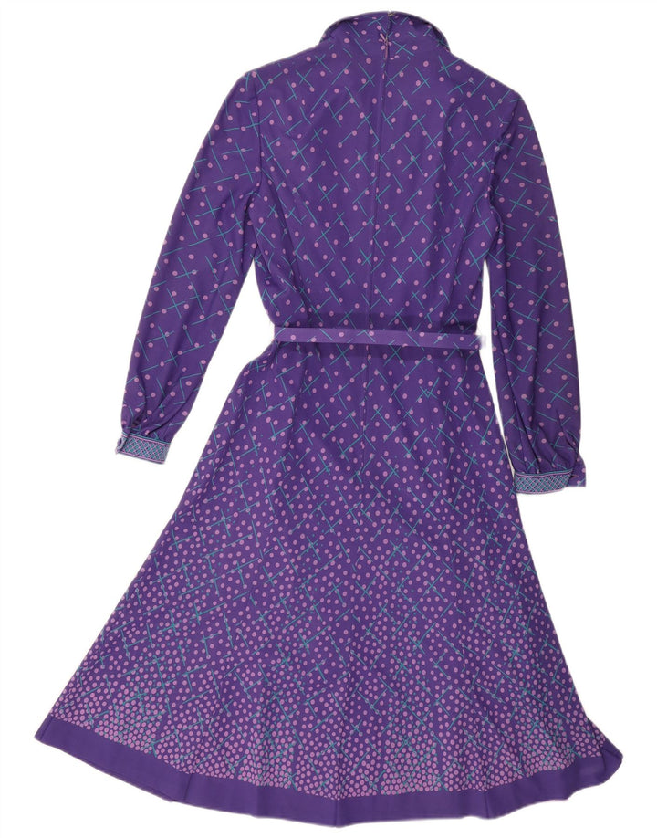 EXCLUSIVE Womens Long Sleeve Maxi Dress EU 38 Medium Purple Geometric