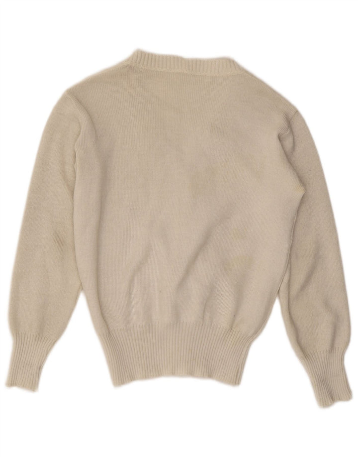 Vintage γυναικεία ζακέτα πουλόβερ UK 12 Medium Off White