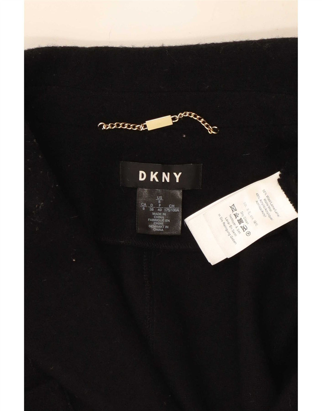 Γυναικείο πανωφόρι Dkny US 8 Μεσαίο μαύρο μαλλί