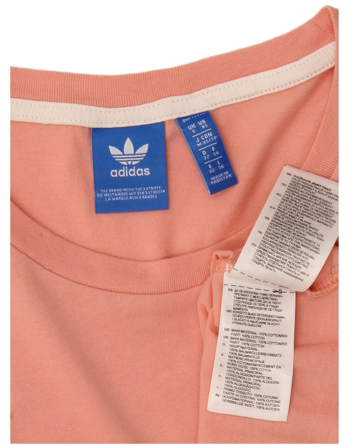 ADIDAS Γυναικείο T-Shirt Crop Top 6 XS Ροζ βαμβακερό