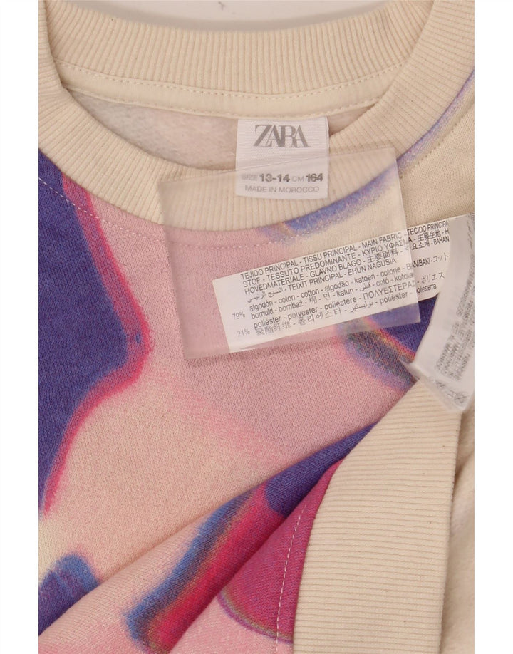 ZARA Γυναικεία φούτερ μπλούζα 13-14 ετών από λευκό Colourblock